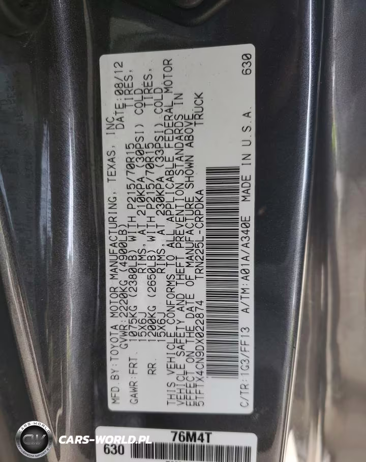 2013 Toyota Tacoma Access Cab VIN:5TFTX4CN9DX022874 - 12