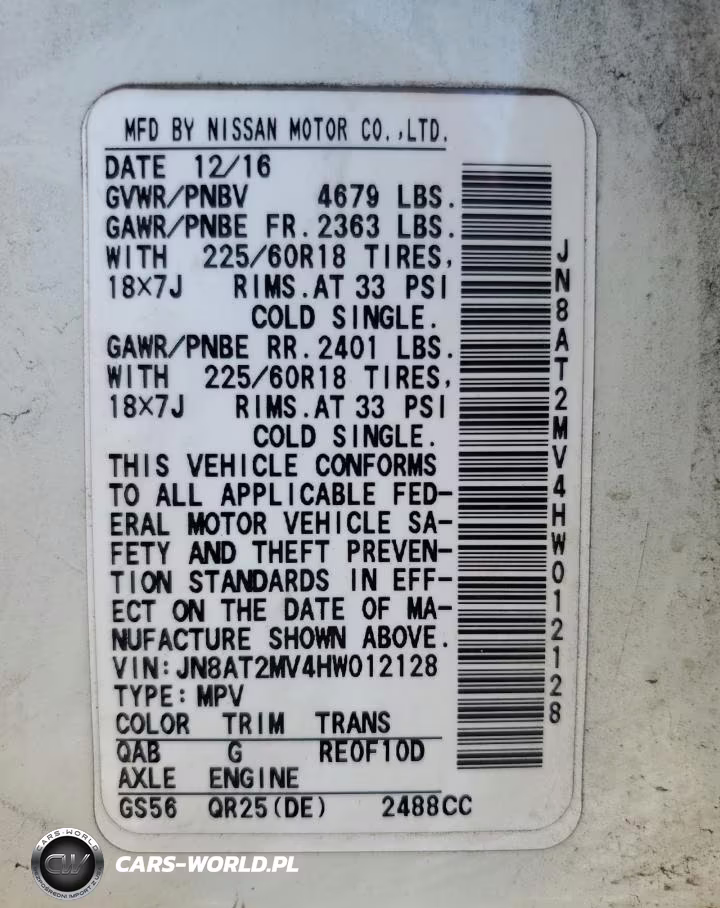 2017 Niss Rogue VIN:JN8AT2MV4HW012128 - 13