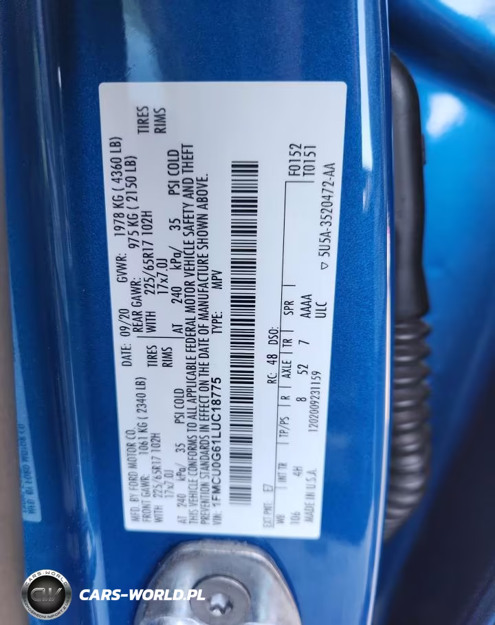 2020 Ford Escape Se VIN:1FMCU0G61LUC18775 - 13