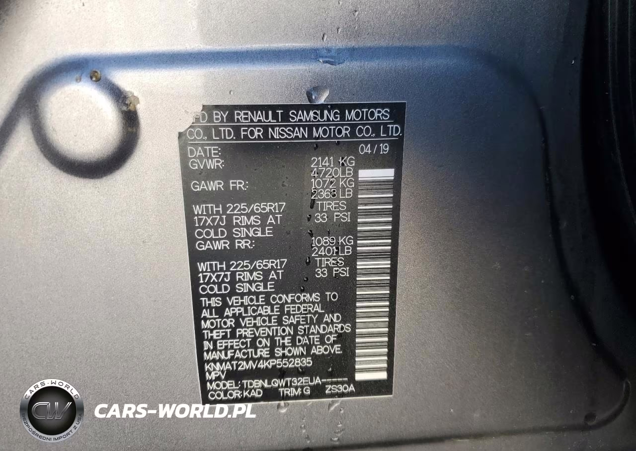 2019 Nissan Rogue Sv VIN:KNMAT2MV4KP552835 - 13