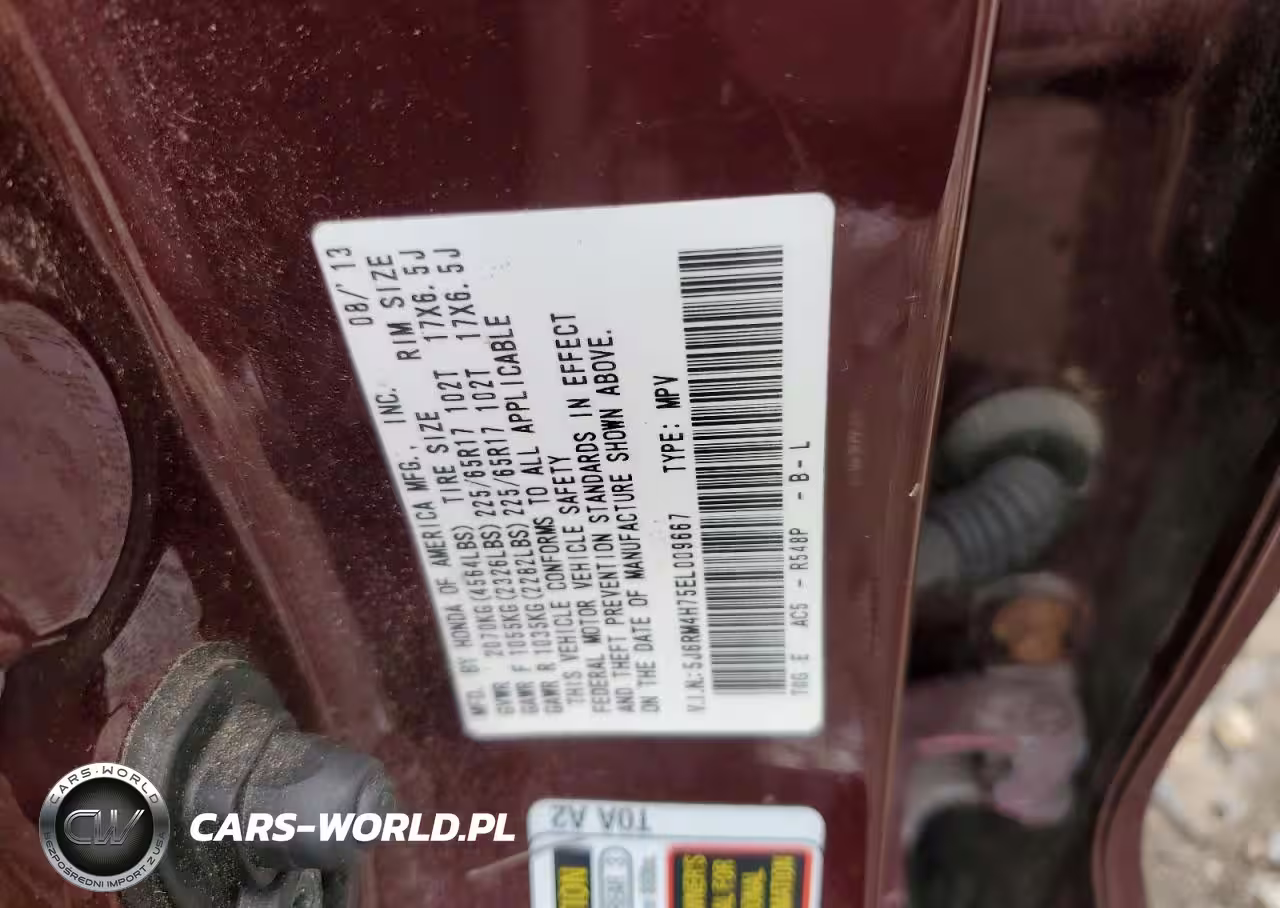 2014 Honda Cr-V Exl VIN:5J6RM4H75EL009667 - 13