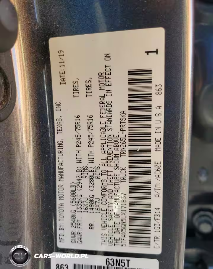 2020 Toyota Tacoma Double Cab VIN:5TFAX5GN5LX171837 - 12