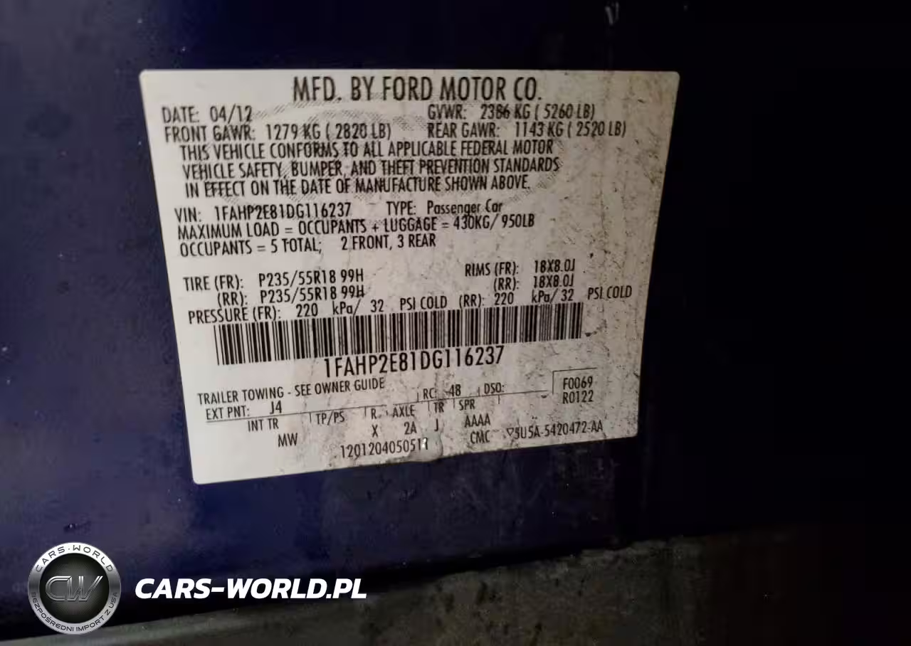 2013 Ford Taurus Sel VIN:1FAHP2E81DG116237 - 12