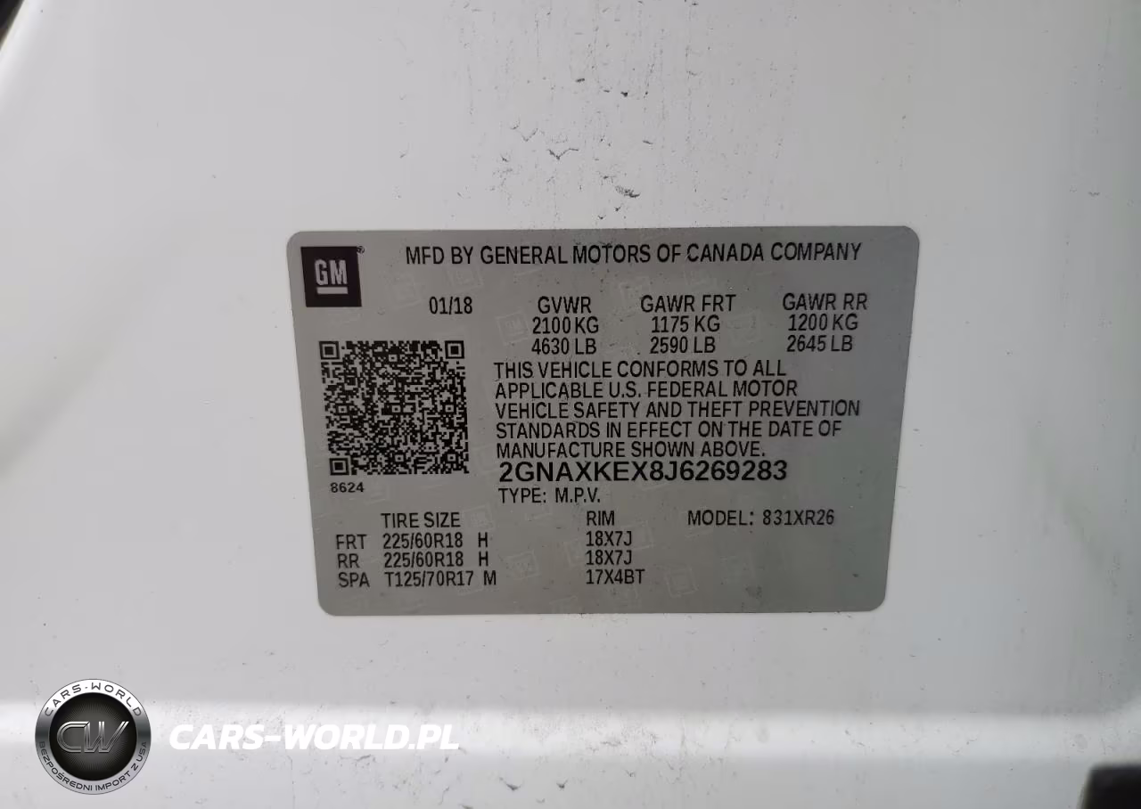 2018 Chevrolet Equinox Lt VIN:2GNAXKEX8J6269283 - 12