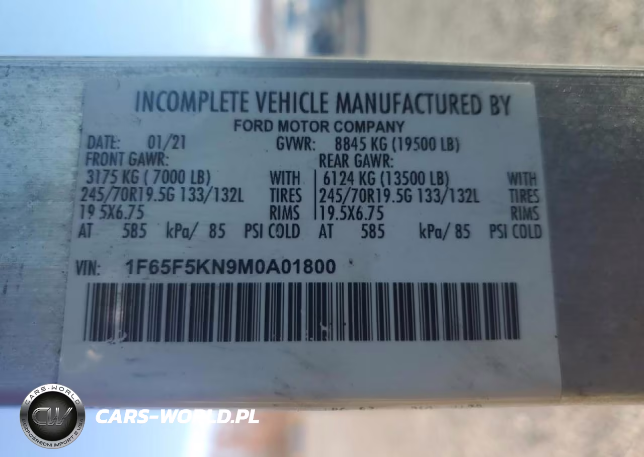 2021 Ford Commercial Chassis Delivery Truck VIN:1F65F5KN9M0A01800 - 13