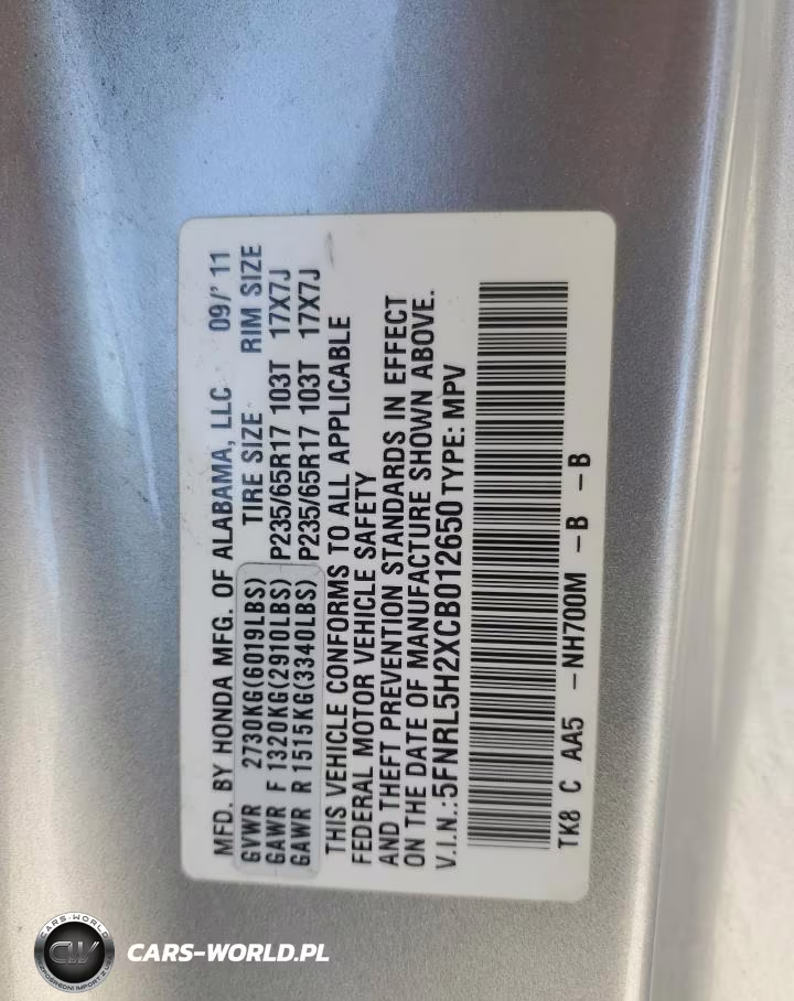 2012 Honda Odyssey Lx VIN:5FNRL5H2XCB012650 - 13
