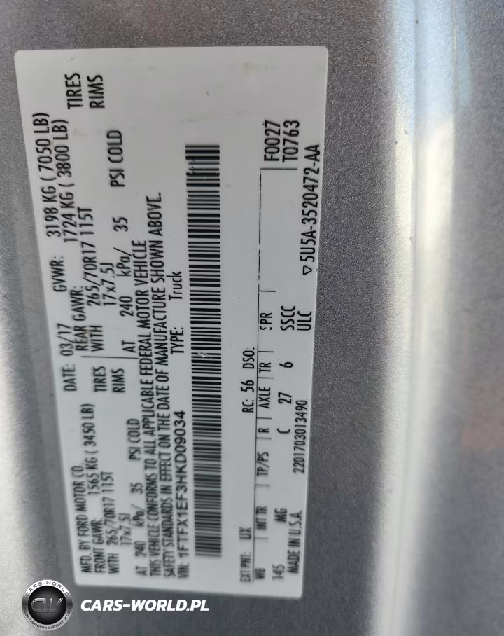 2017 Ford F150 Super Cab VIN:1FTFX1EF3HKD09034 - 12