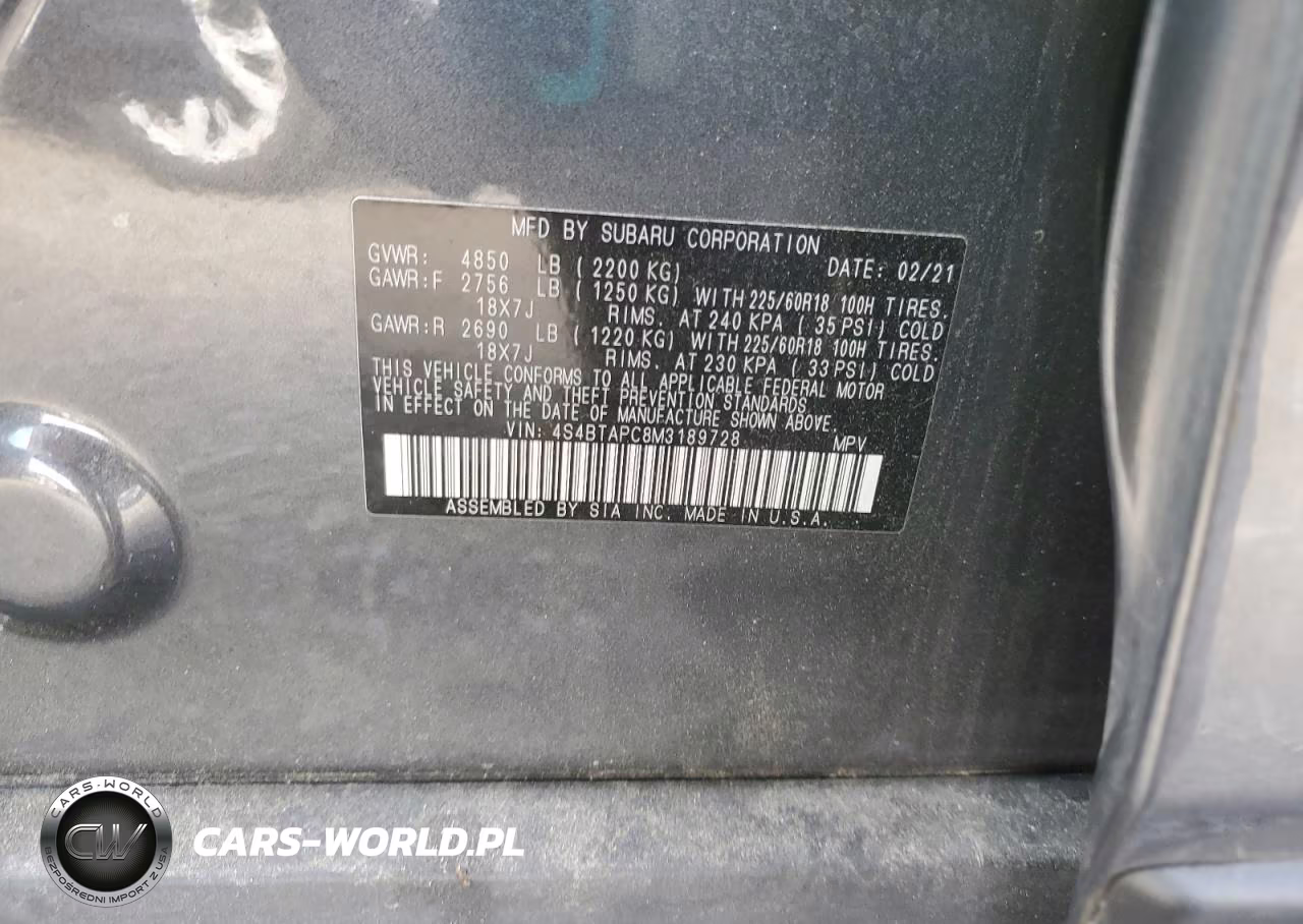 2021 Subaru Outback Touring VIN:4S4BTAPC8M3189728 - 12