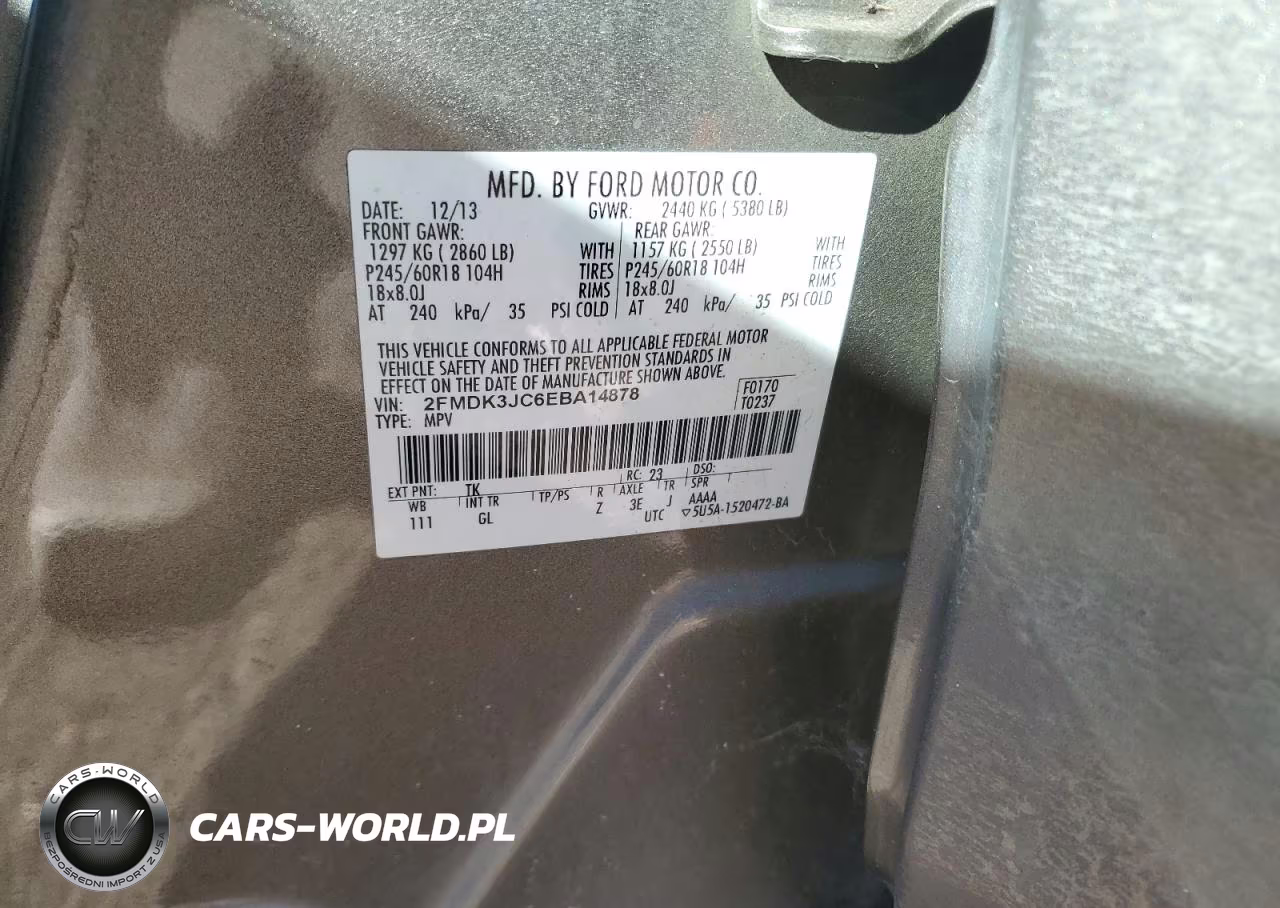 2014 Ford Edge Sel VIN:2FMDK3JC6EBA14878 - 13