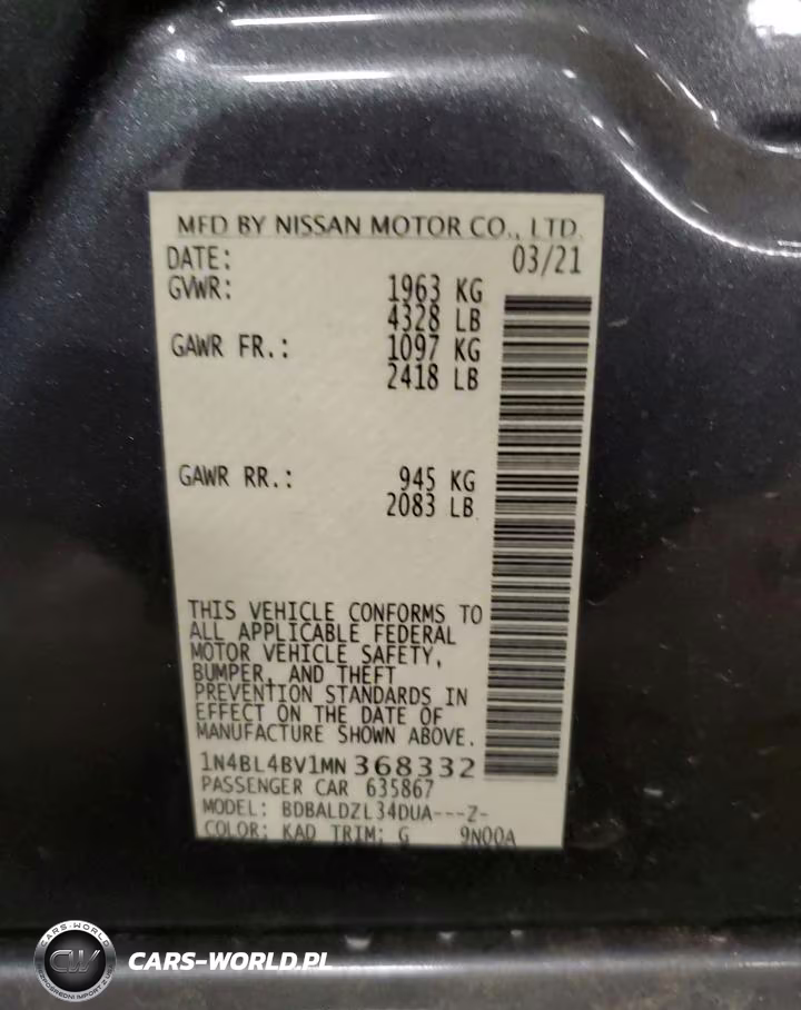 2021 Nissan Altima S VIN:1N4BL4BV1MN368332 - 13