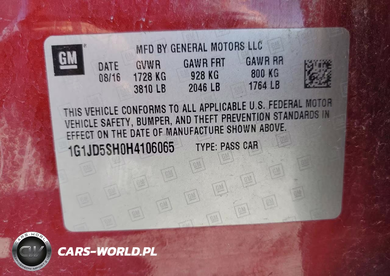 2017 Chevrolet Sonic Lt VIN:1G1JD5SH0H4106065 - 13
