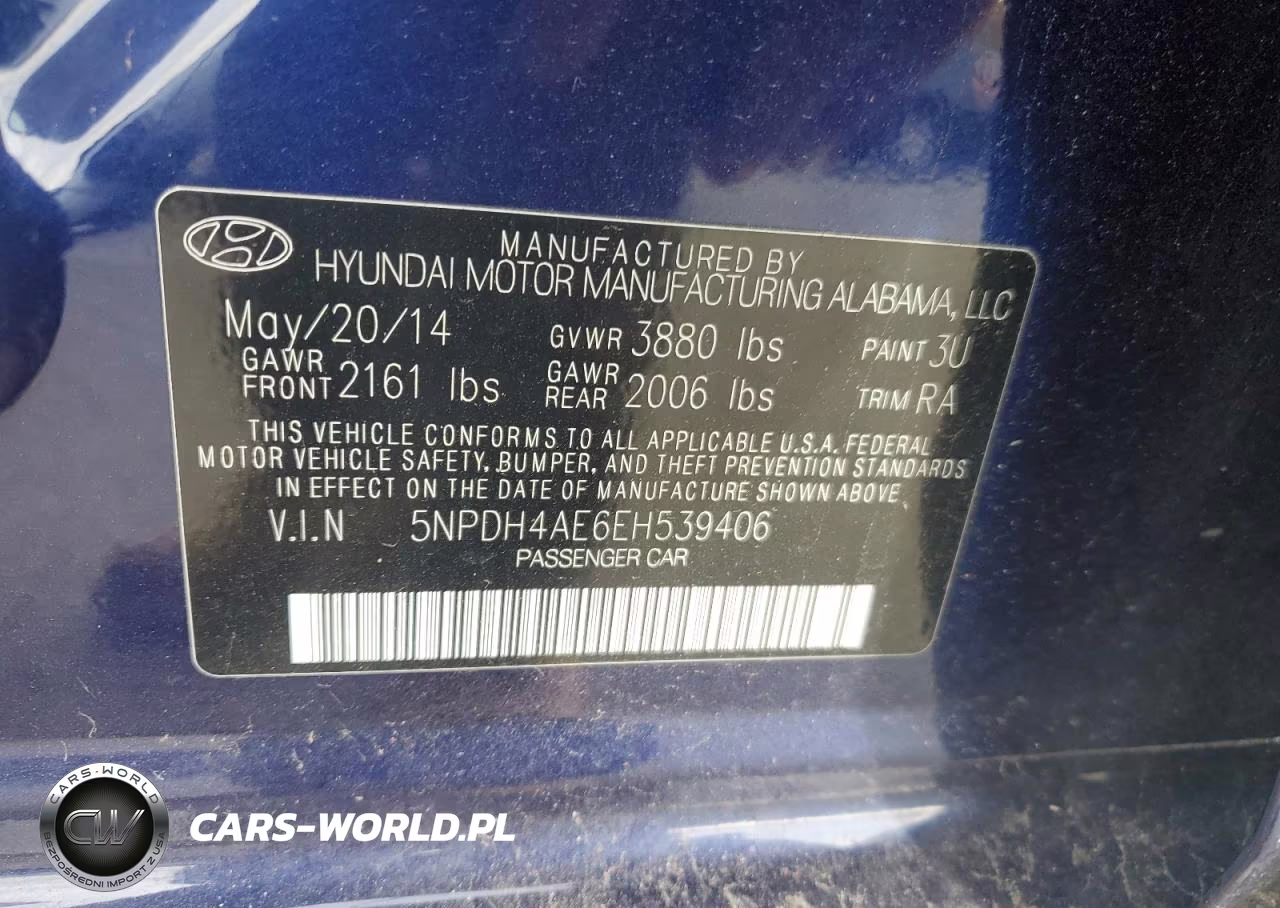 2014 Hyundai Elantra Se VIN:5NPDH4AE6EH539406 - 12