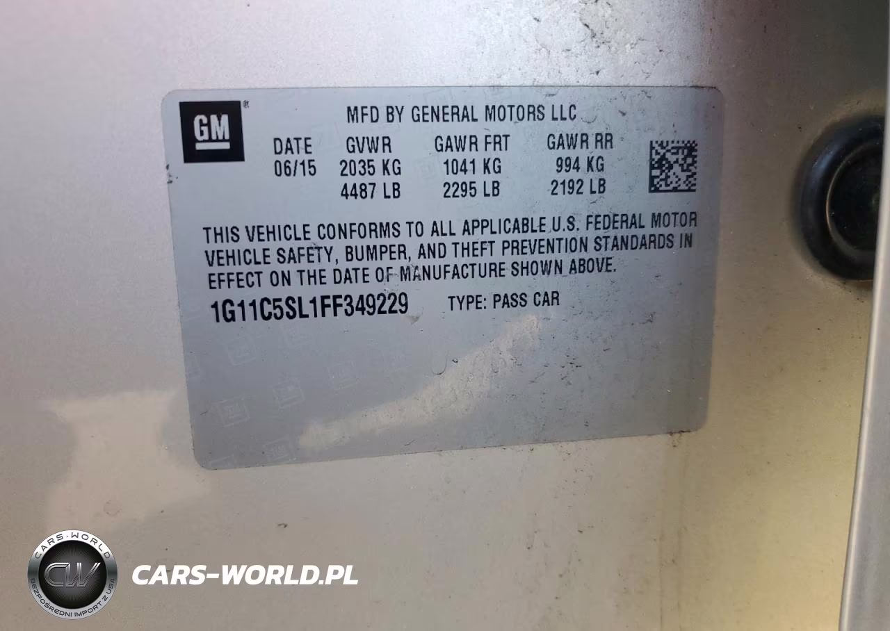 2015 Chevrolet Malibu 1Lt VIN:1G11C5SL1FF349229 - 12