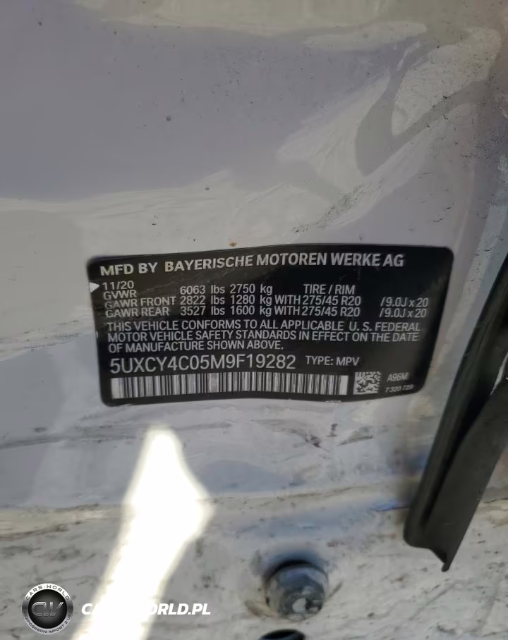2021 BMW X6 Sdrive 40I VIN:5UXCY4C05M9F19282 - 13