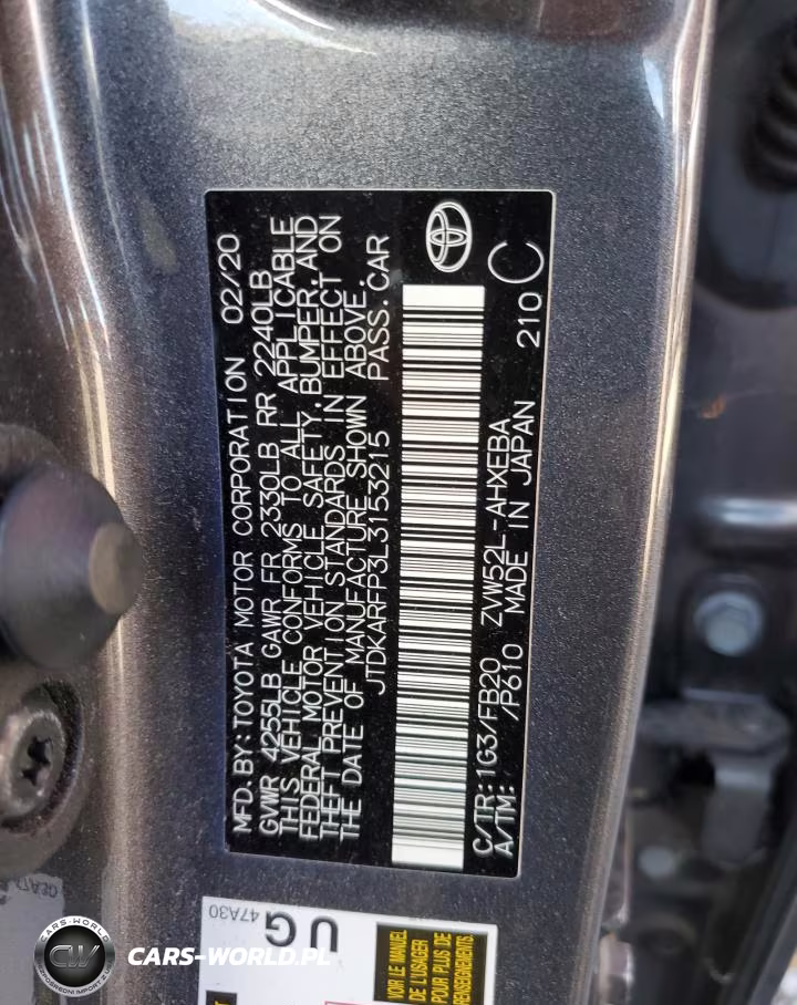 2020 Toyota Prius Prime Le VIN:JTDKARFP3L3153215 - 13