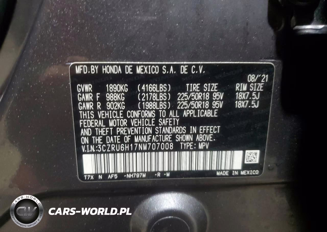 2022 Honda Hr-V Sport VIN:3CZRU6H17NM707008 - 13