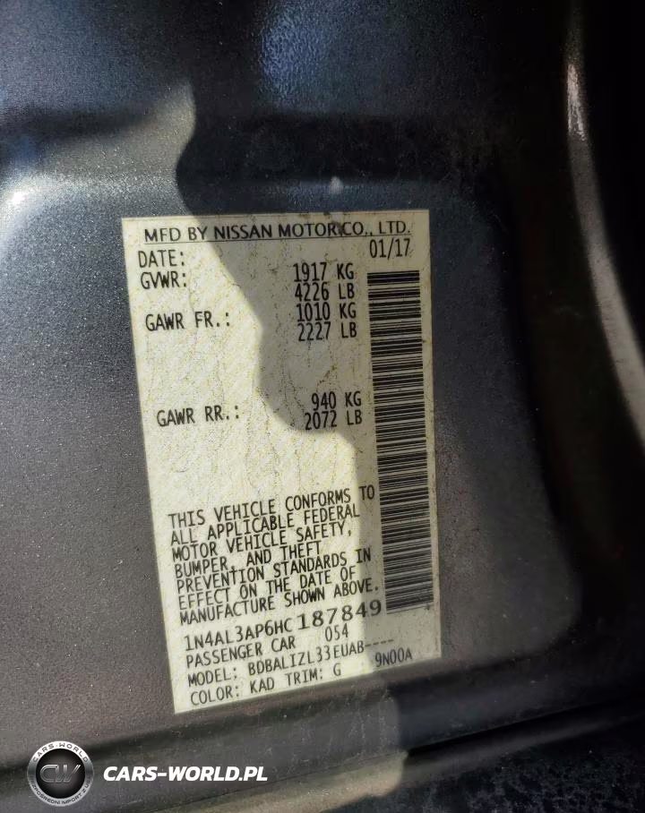 2017 Nissan Altima 2.5 Sv VIN:1N4AL3AP6HC187849 - 12