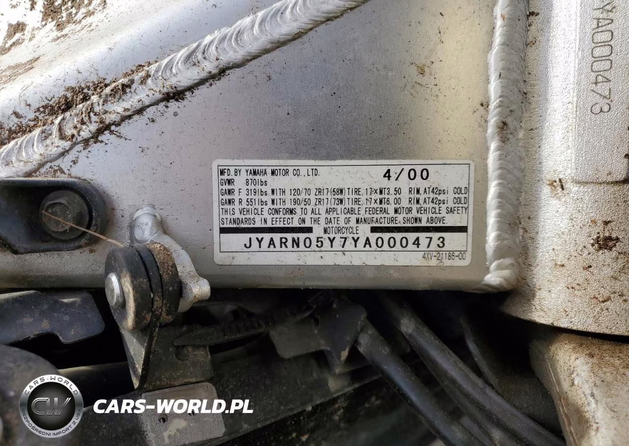 2000 Yamaha Yzfr1 VIN:JYARN05Y7YA000473 - 8