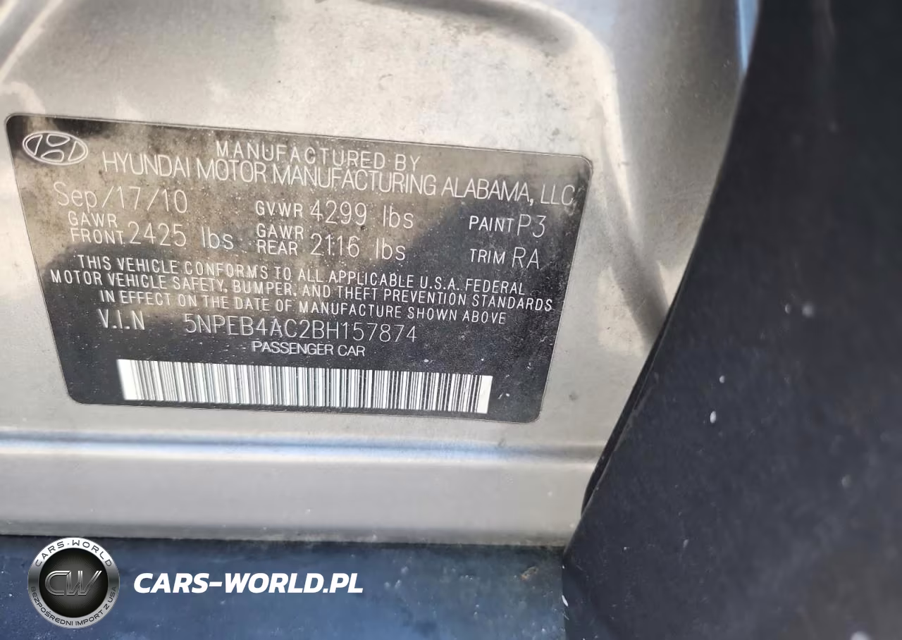 2011 Hyundai Sonata Gls VIN:5NPEB4AC2BH157874 - 12