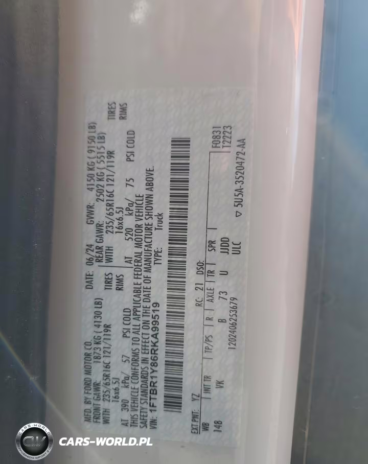 2024 Ford Transit T-250 VIN:1FTBR1Y86RKA99519 - 13