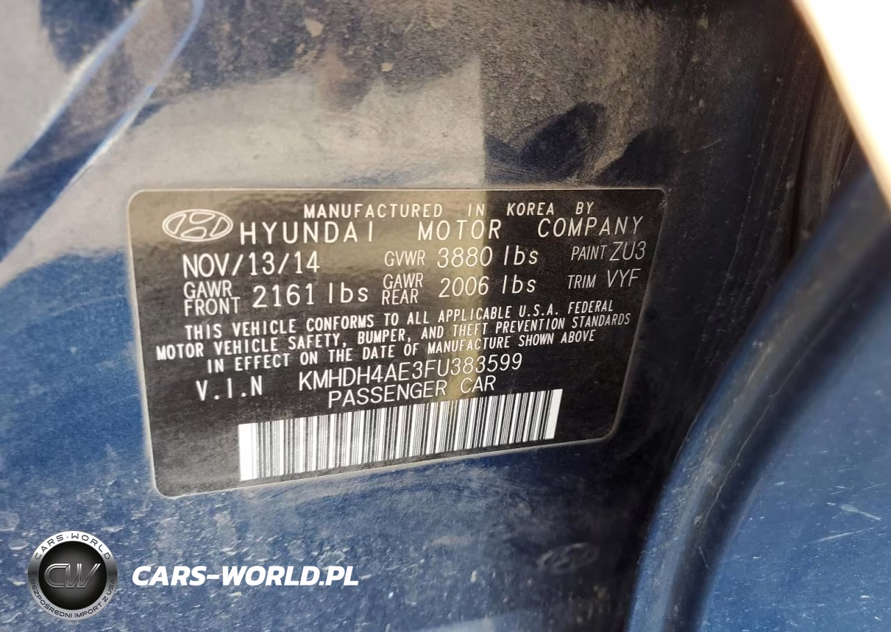 2015 Hyundai Elantra Se VIN:KMHDH4AE3FU383599 - 12