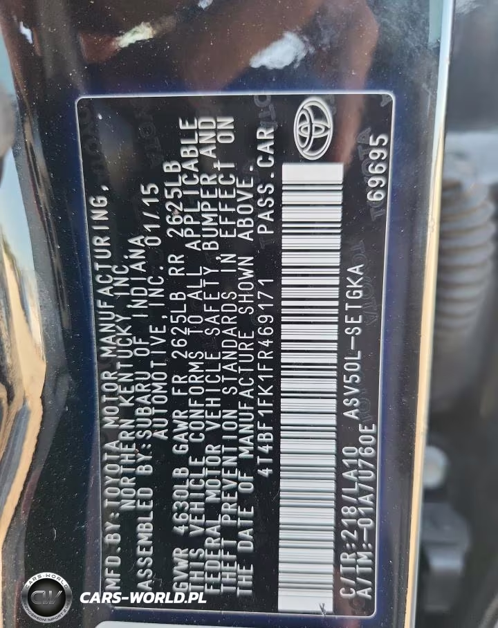 2015 Toyota Camry Le VIN:4T4BF1FK1FR469171 - 12