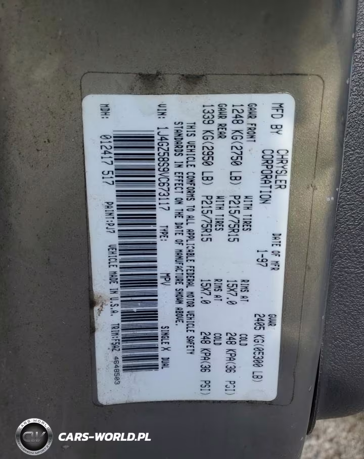 1997 Jeep Grand Cherokee Laredo VIN:1J4GZ58S9VC673117 - 13