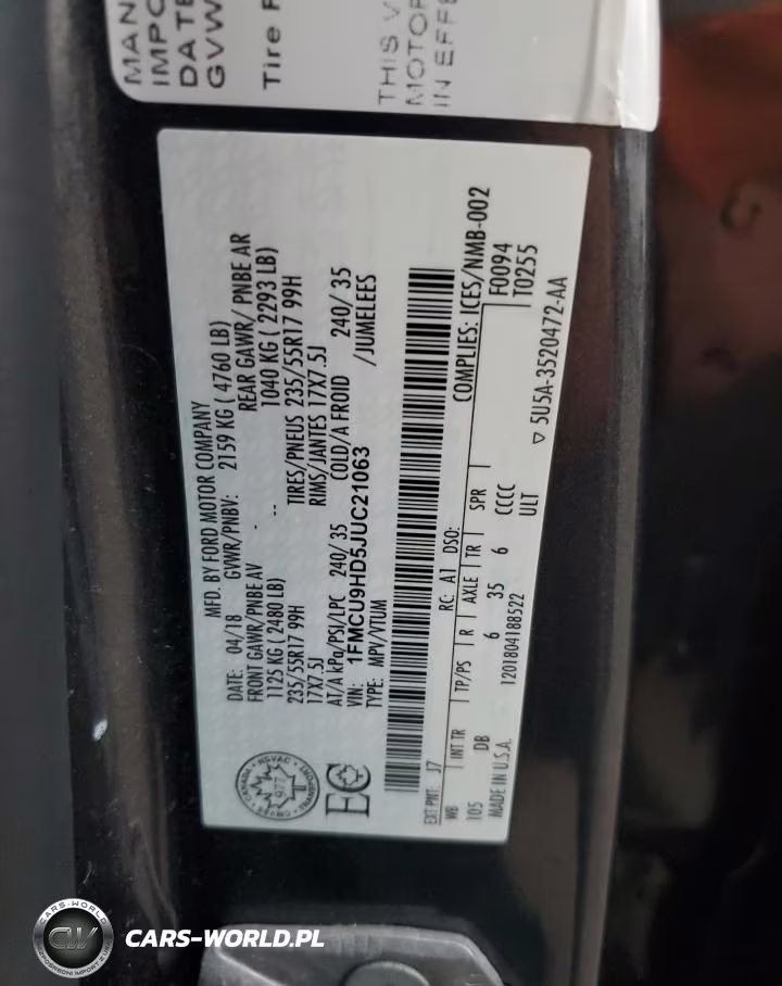 2018 Ford Escape Sel VIN:1FMCU9HD5JUC21063 - 14