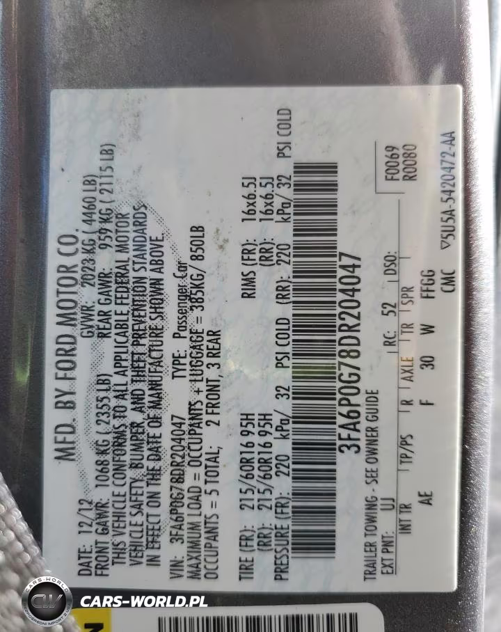 2013 Ford Fusion S VIN:3FA6P0G78DR204047 - 12