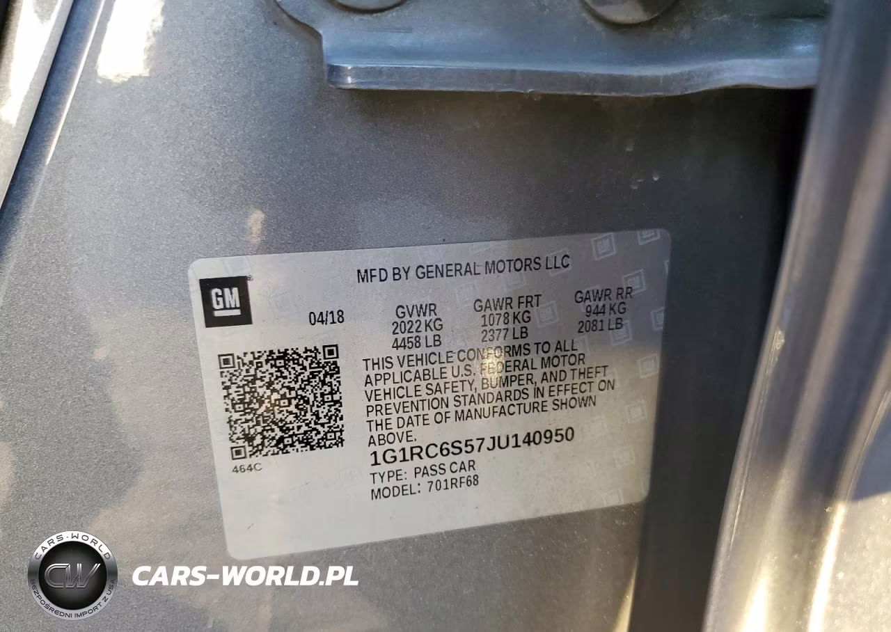 2018 Chevrolet Volt Lt VIN:1G1RC6S57JU140950 - 12