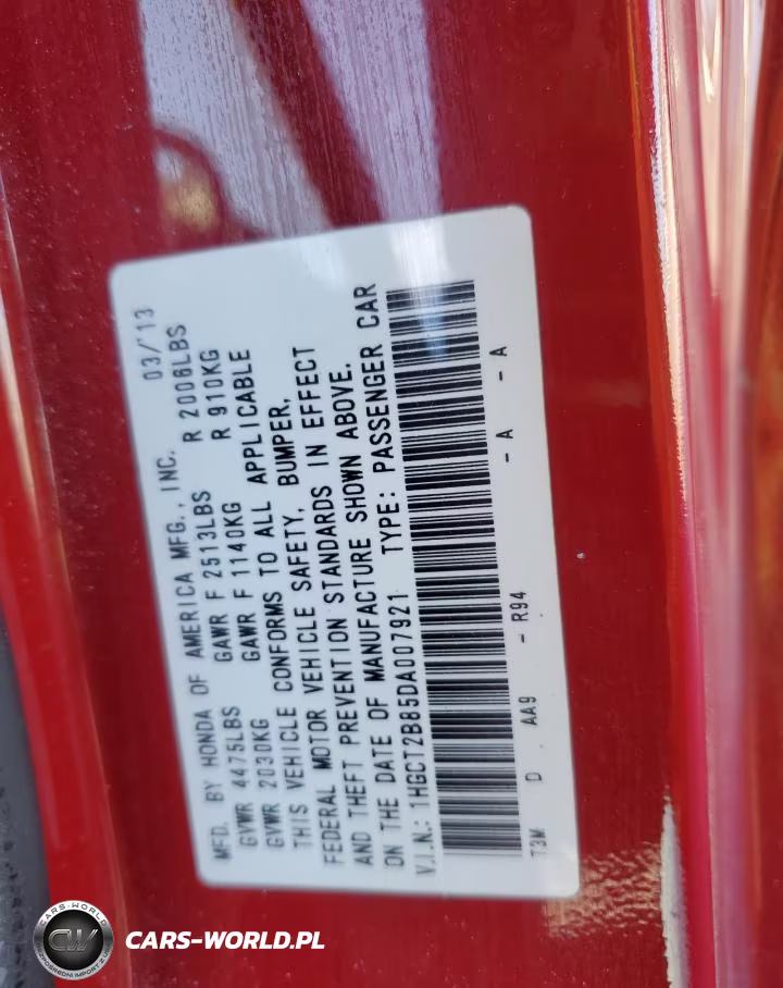 2013 Honda Accord Exl VIN:1HGCT2B85DA007921 - 13
