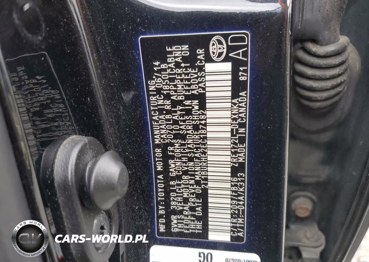 2014 Toyota Corolla Le VIN:2T1BURHE2EC187482 - 12