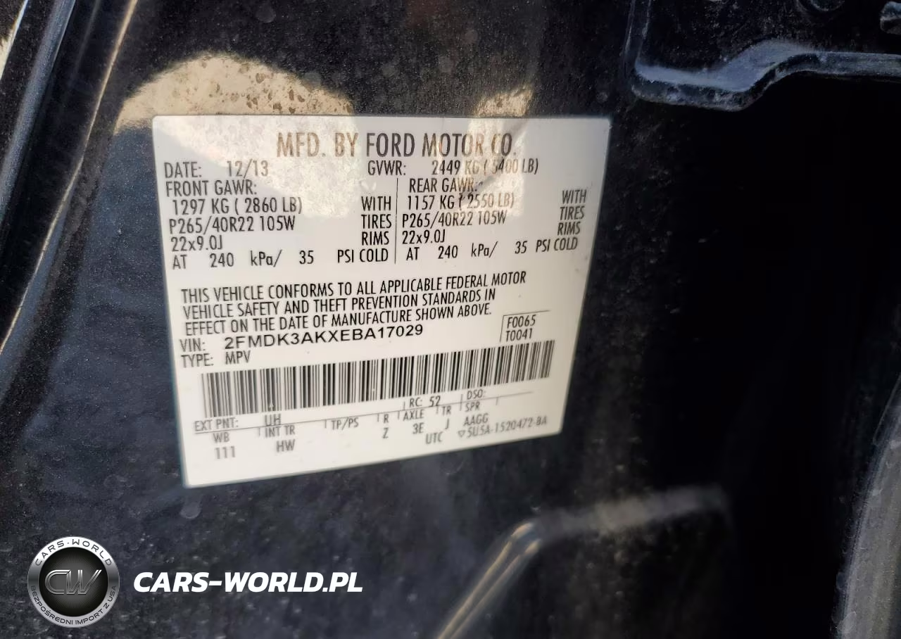 2014 Ford Edge Sport VIN:2FMDK3AKXEBA17029 - 13