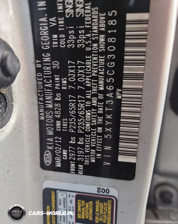 2012 Kia Sorento Base VIN:5XYKT3A65CG308185 - 13