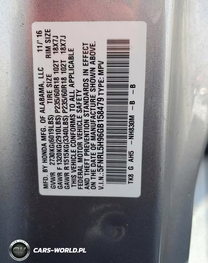 2016 Honda Odyssey Touring VIN:5FNRL5H96GB158479 - 14