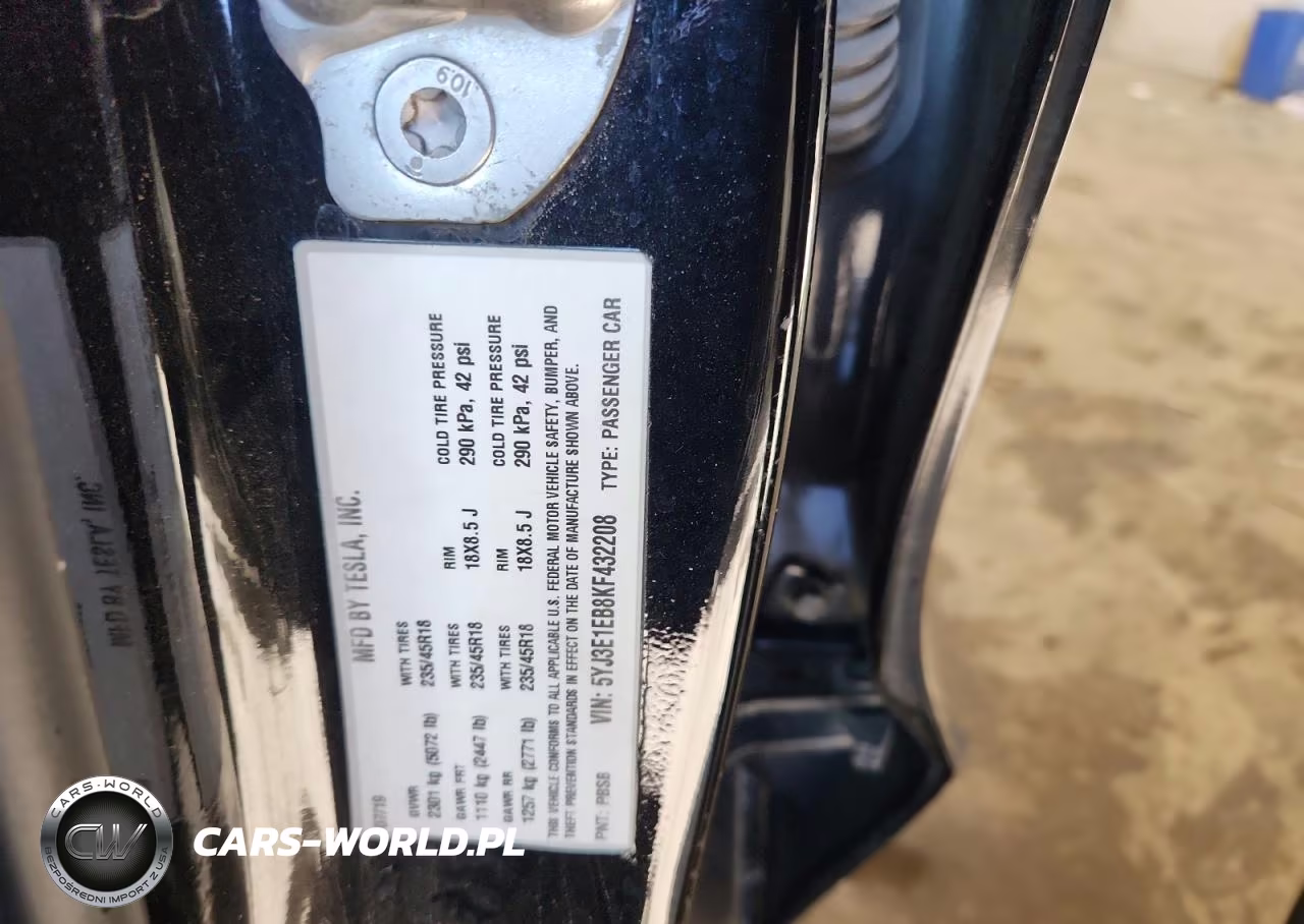 2019 Tesla Model 3 VIN:5YJ3E1EB8KF432208 - 13