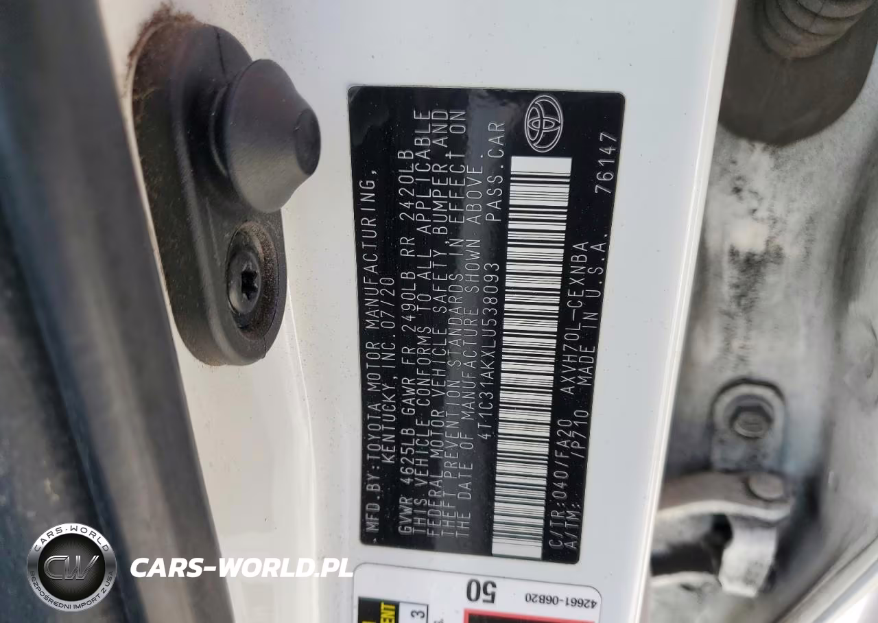 2020 Toyota Camry Le VIN:4T1C31AKXLU538093 - 13