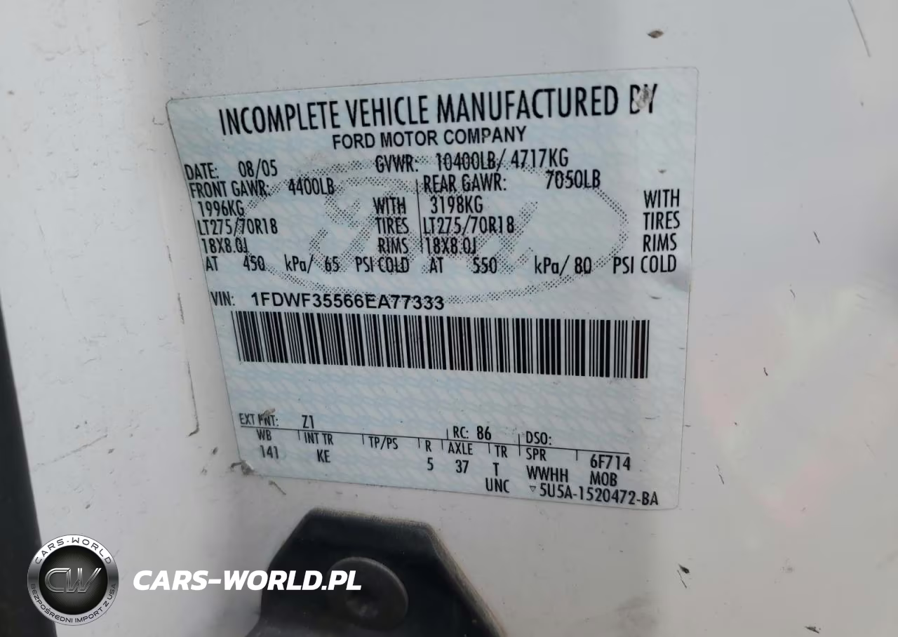 2005 Ford F350 VIN:1FDWF35566EA77333 - 12