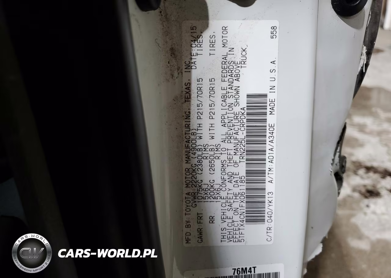 2015 Toyota Tacoma Access Cab VIN:5TFTX4CN1FX061185 - 12