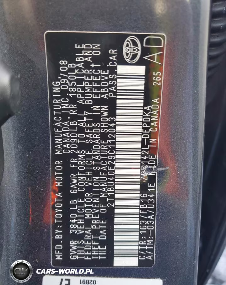 2009 Toyota Corolla Base VIN:2T1BU40E29C112043 - 13