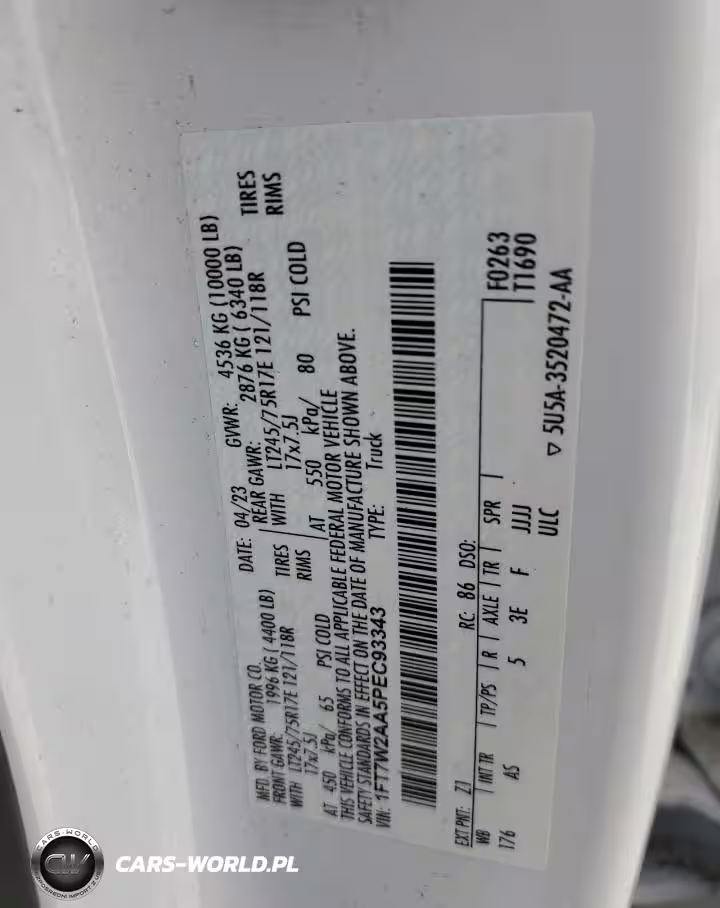 2023 Ford F250 Super Duty VIN:1FT7W2AA5PEC93343 - 12