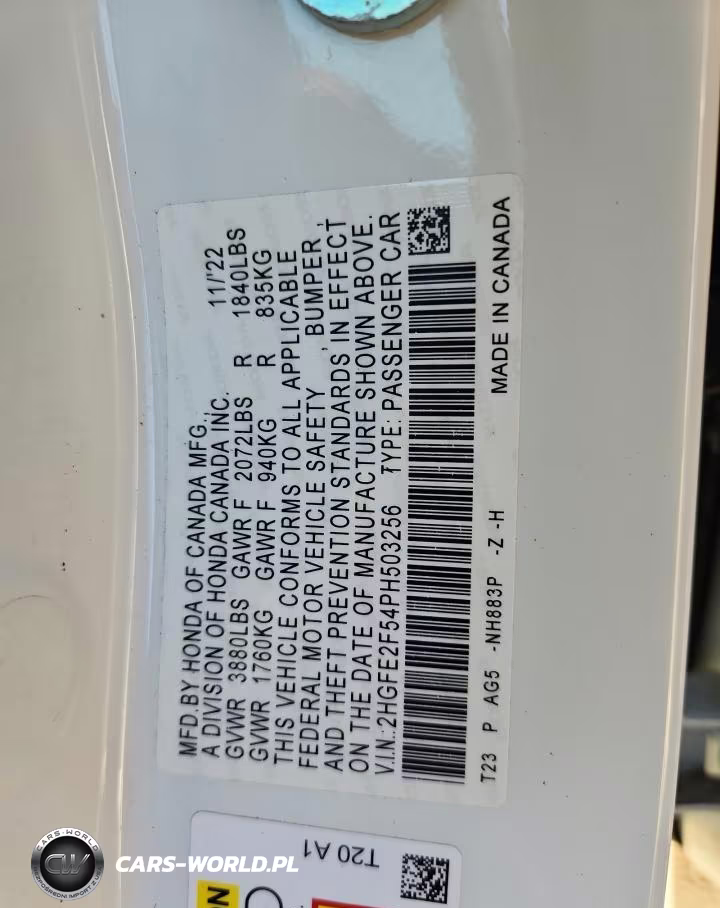 2023 Honda Civic Sport VIN:2HGFE2F54PH503256 - 12