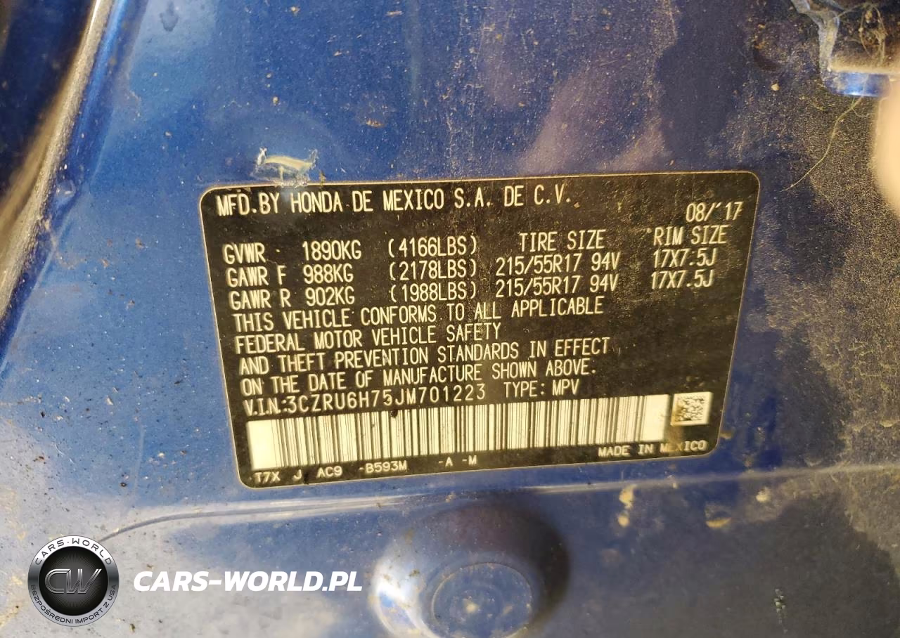 2018 Honda Hr-V Exl VIN:3CZRU6H75JM701223 - 14