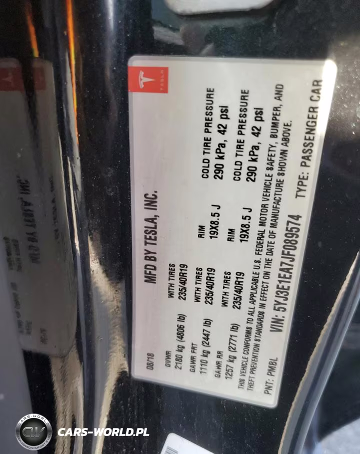 2018 Tesla Model 3 VIN:5YJ3E1EA7JF089574 - 12