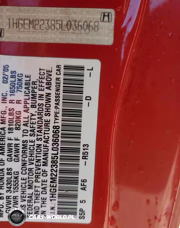 2005 Honda Civic Dx Vp VIN:1HGEM22385L036068 - 12
