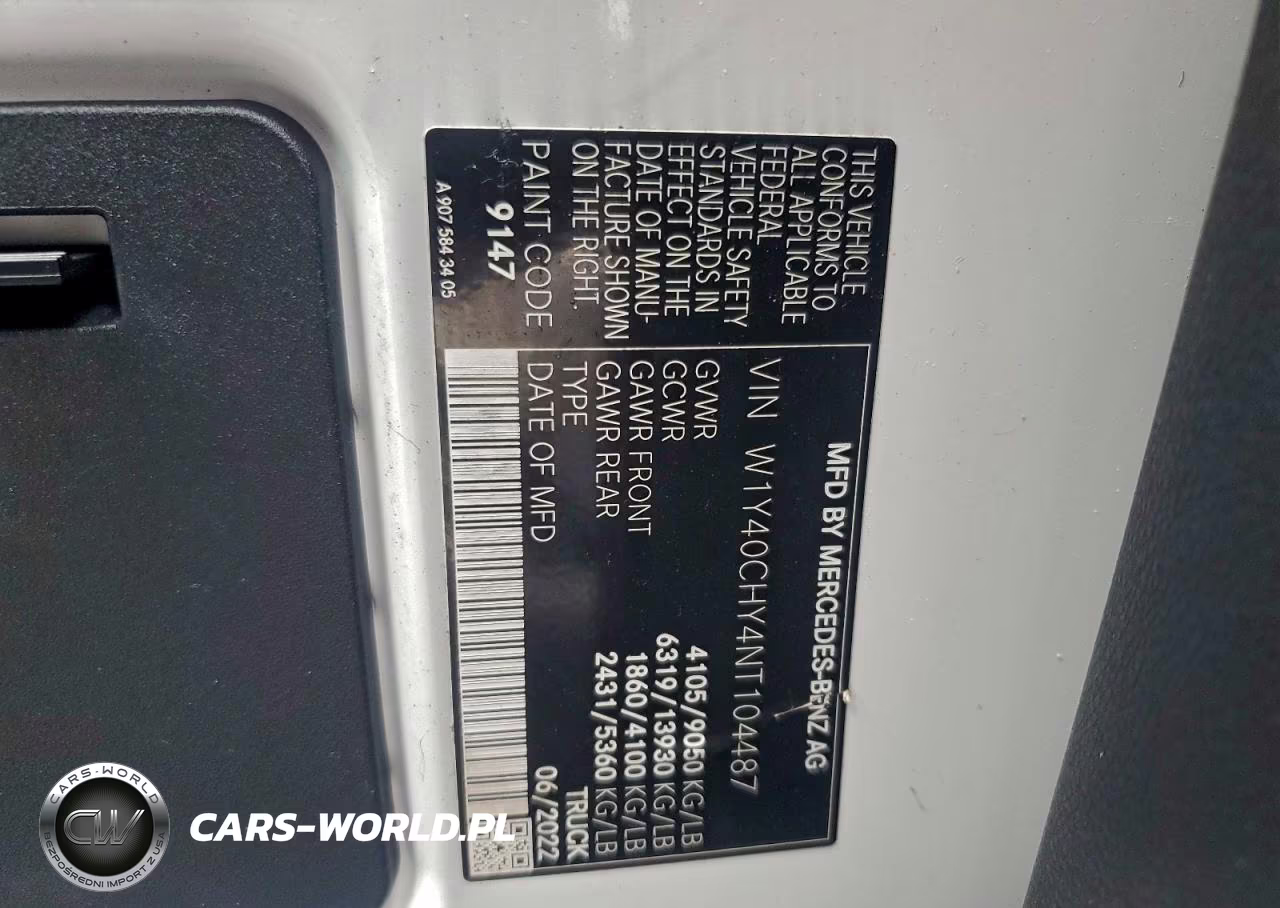 2022 Mercedes Benz Sprinter 2500 Delivery Van VIN:W1Y40CHY4NT104487 - 13