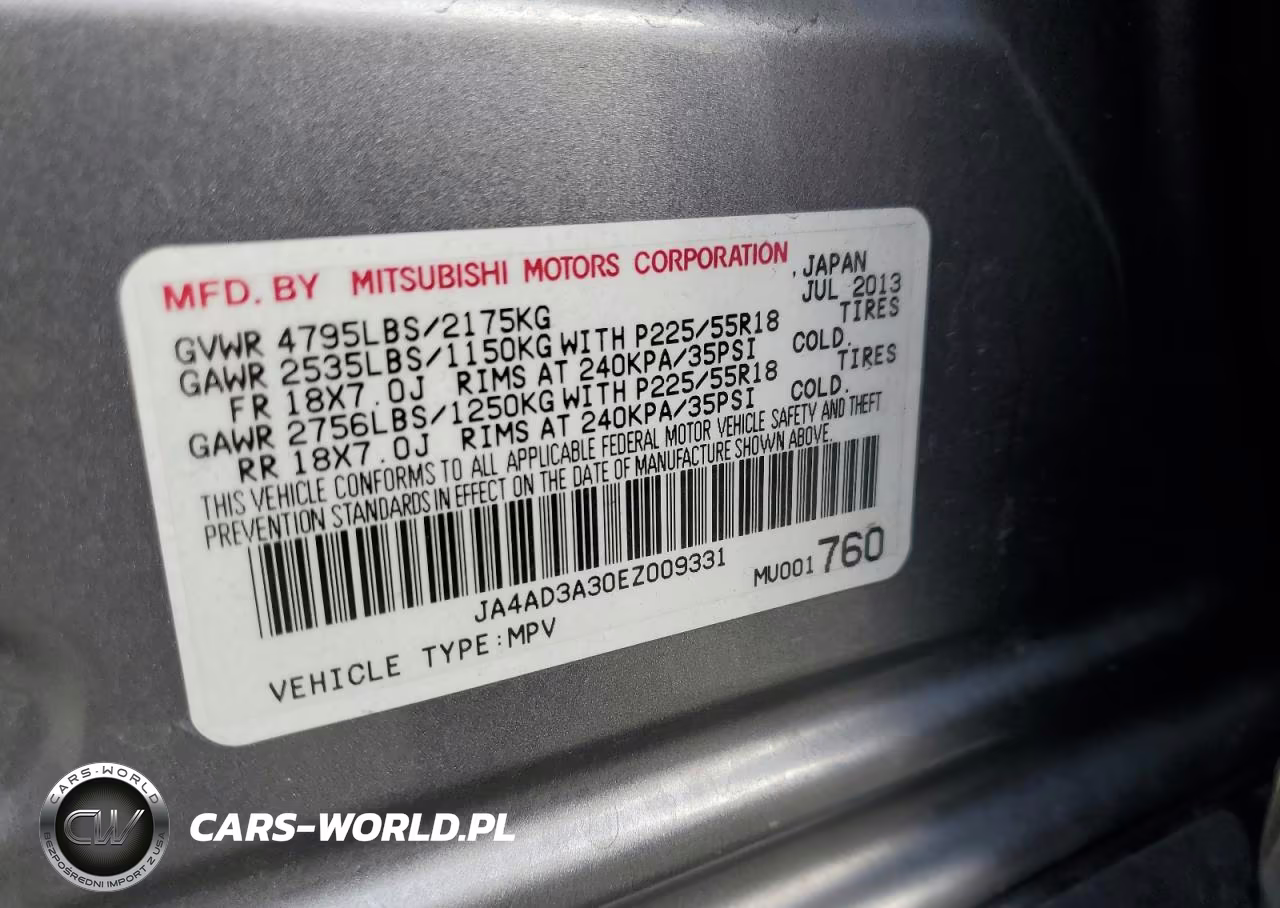 2014 Mitsubishi Outlander Se VIN:JA4AD3A30EZ009331 - 13
