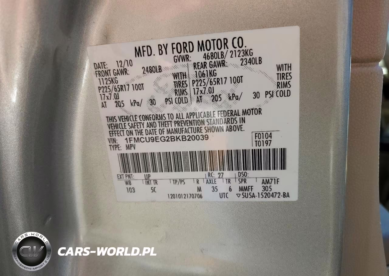 2011 Ford Escape Limited VIN:1FMCU9EG2BKB20039 - 13