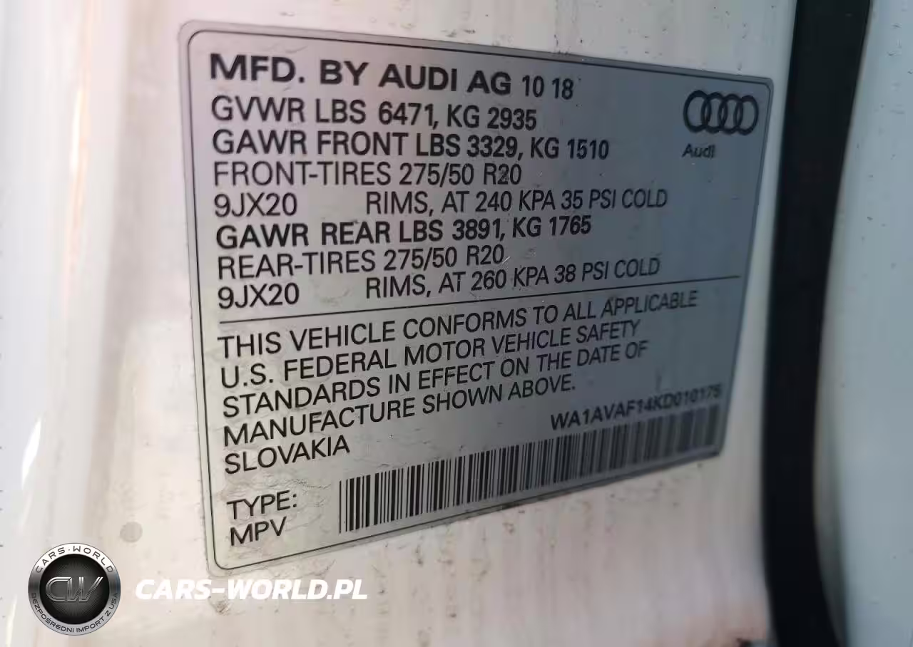 2019 Audi Q8 Premium VIN:WA1AVAF14KD010175 - 13