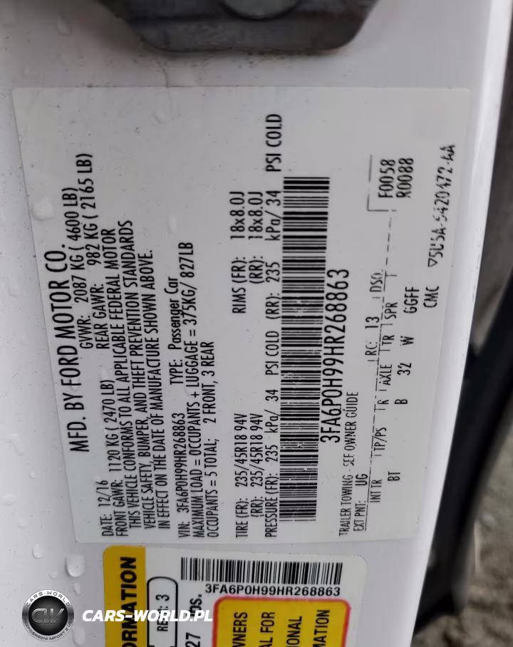 2017 Ford Fusion Se VIN:3FA6P0H99HR268863 - 12